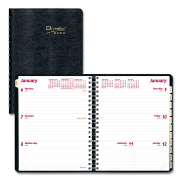 Brownline® Essential Collection Weekly Appointment Book In Columnar Format, 11 X 8.5, Black Cover, 12-month (jan To Dec): 2022 freeshipping - TVN Wholesale